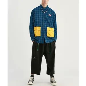 Mens Casual Plaid Shirt High Quality Long Sleeve Stitching Shirt - Shenzhen Zhuo Ya Qi Clothing Trading Co., Ltd. - China