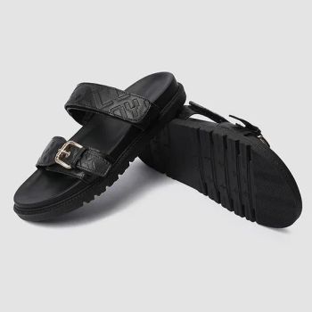 Soft Microfiber Upper Rubber Sole Metal Decoration Buckle Summer Beach Fashion Sandals - Chengdu Pandaer International Trade Co., Ltd. - China