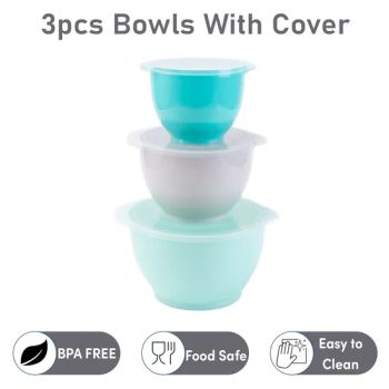 Factory Supplier Dinner Table Set Custom Plastic Fruit Salad Mixing Bowls Melamine Serving Bowl with Lid Blue - Ningbo OK Homeware Co., Ltd. - China