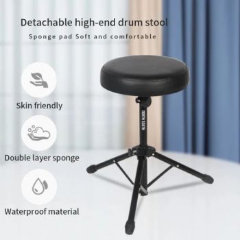 Cheap Jazz Drum Parts Folding Drum Seat Iron Sponge PU Leather Drum Throne Adjustable Drum Stool for Practice/Playing Drums - Guangzhou Hebikuo Musical Instrument Co., Ltd. - China