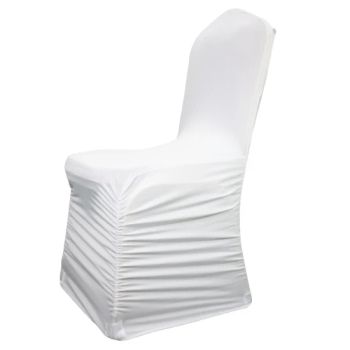Luxury White Stretch Spandex Ruched Banquet Wedding Slipcovers Chair Covers - Market Union Co. Ltd. - China