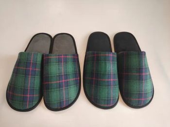 Men Women Couple Checked Plaid Fabric Plush Home Fur Winter Slippers - Yangzhou Sinomint Commodity Co., Ltd. - China