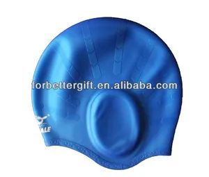 Fashion Swimming Cap with Earflaps for Long Hair Use Swim Style Checked Theme Silicone Pattern Printed Material - Shenzhen Forbetter Co., Ltd. - China