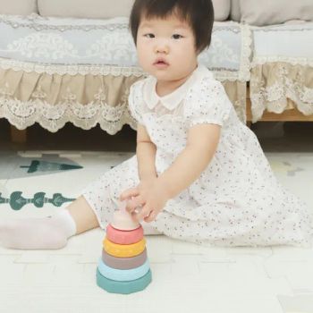 Baby Safety Material Toy Non Toxic Condition Exercise Ability Sensory Touching Silicone Stacking Educational Montessori Toys - Shenzhen Kean Silicone Product Co., Ltd. - China