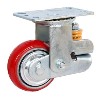 5-Inch Red PU Swivel Casters with Double Ball Bearings, Suitable for Heavy-Duty Computer Desks and Other Furniture. - Medek (Hebei) Metal Products Co., Ltd. - China
