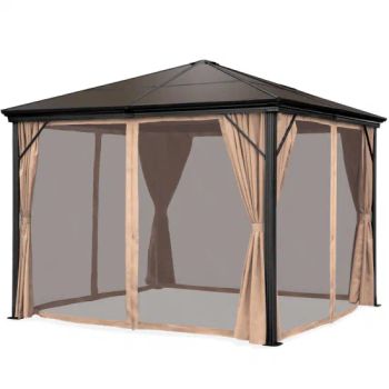 Aluminum Frame Hardtop Gazebo Canopy for Backyard Garden with Side Shade Curtains Mosquito Bug Nets PC Gazebo - Hangzhou Cheers Technology Co., Limited - China
