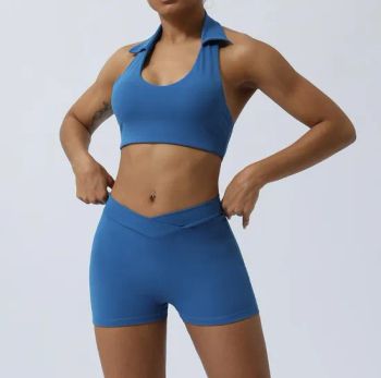 New Halter Lapel Yoga Outfits Women Set Yoga Sets Fitness Yoga Sets - Xiamen Mega Garment Co., Ltd. - China