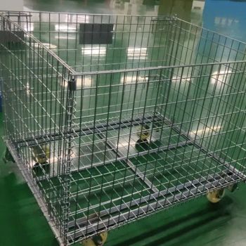 High Capacity Warehouse Wire Mesh Containers Steel Storage Cage Lockable with Wheel - Nanjing OKE International Storage Systems Co., Ltd. - China