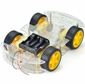 Longer Version of 4WD Double Layer Smart Car Chassis, for robot work - Tayal Electronics - India