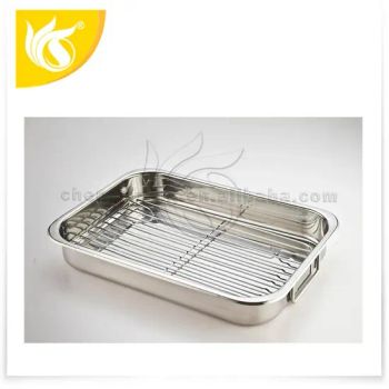 Bake Pan with Rack Stainless Steel Roasting Pans 37*26*5cm - Jiangmen Xinxin Houseware Co., Ltd. - China