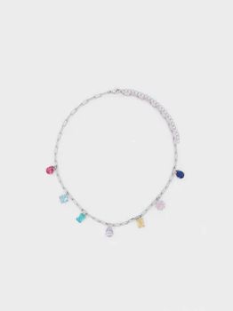 Fashionable and Elegant Multicolored Gemstone Crystal Necklace Jewelry - YIWU JINYE IMPORT AND EXPORT CO., LTD - China