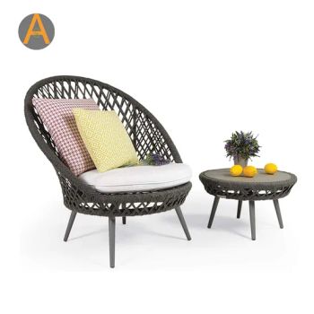 Rustic Vintage Style Restaurant Cafe Armless Chair Solid Wood and Rope Dining Chair for Dining Room - Foshan Artsun Furniture Co., Ltd. - China