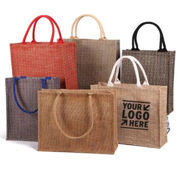 Burlap Tote Bags Bulk Laminated Interior Jute Tote Beach Bags W Inner Zipper Pocket & Handles - Suzhou Offer Gifts Co., Ltd. - China