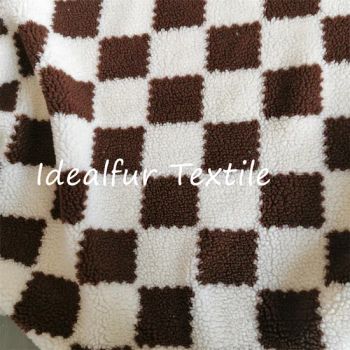 Cozy Square Lattice Faux Lamb Wool Fabric for Craft Projects Width 58/60" Origin China Pattern Plush Trademark IDEALFUR HS Code - NINGBO IDEALFUR TEXTILE CO., LTD. - China