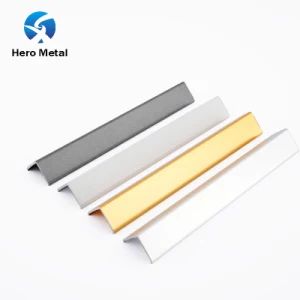 Grade Carpet 20*20 mm 2.8m Rose Gold Transition Hero Metal Installing Tile L Shape Strip Easy Cutting Ceiling Ceramic Border Trim - Foshan Hero Metal co., Ltd - China