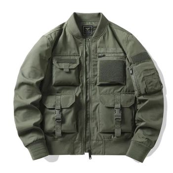 Customized Winter Mens Canvas Fabric Bomber Jacket with Pockets - Yancheng Chimei Apparel Co., Ltd. - China