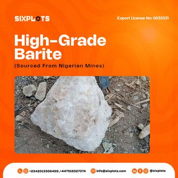 Barite Ore (Baryte) Grade >4.0 SG Place of Origin Northern Nigeria - Sixplots - Nigeria