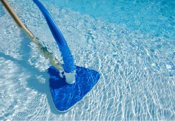 Pool Cleaning Debris Removal Leaves And Other Debris Brushing Activity Side Walls Of The Pool Skimming Method Using Leaf Skimmer And Skimming - Holpro Services Private Limited - India