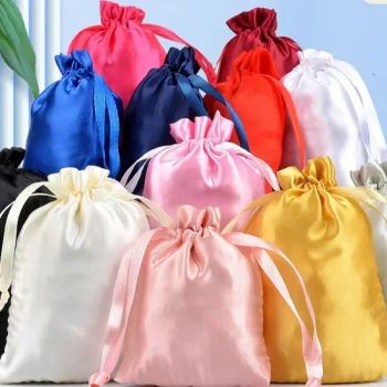 Custom Logo Silk Drawstring Satin Jewelry Bags for Wig Packaging/OEM Packaging Bags - Global Custom Solutions Co.,Ltd - China