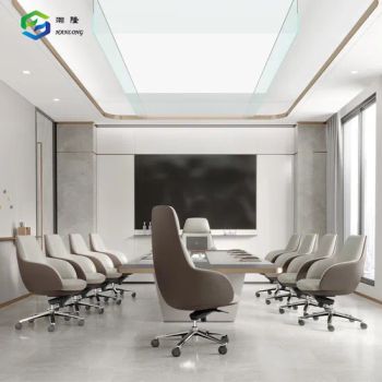 Luxury Modern Reception Chair Comfortable Leather Conference Table Chairs - Foshan Hanlong Furniture Co., Ltd. - China