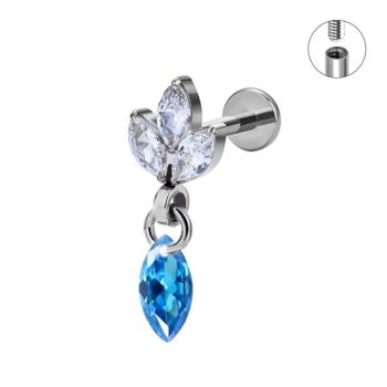 Wholesale G23 Implanted Titanium Internall Threaded Piercing Labret Earrings Piercing Jewelry - Dongguan Jiang Titanium Jewelry Co., LTD - China