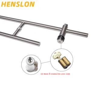 High Quality Stainless Steel Security Door Handle with Lock - Gaoyao Henslon Hardware Factory - China