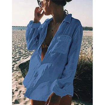 Womens Linen Button Down Shirts Short Sleeve MOQ 200PCS Origin Yiwu Package OPP Model Loose Factory OEM Type Leisure Fabric Linen - Yiwu Kamu Garment Co., Ltd. - China