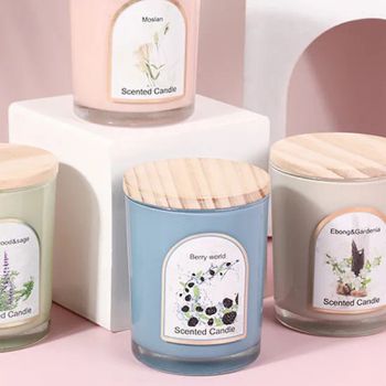 Wood Cover Colored Glass Scented Candles Household Scented Candles Decoration Wedding Companion Gifts - Shandong Well Pack Industry Co., Ltd - China