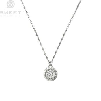 Customized Rhinestone Round Stainless Steel Necklaces Pendant Chains for Women's Day - Dongguan Sweet Hardware Co., Ltd. - China