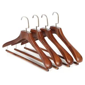 Wholesale Luxury Customized Natural Dark Branded Wood Suit Hangers for Cloths Clothes - KN Gift Limited - China