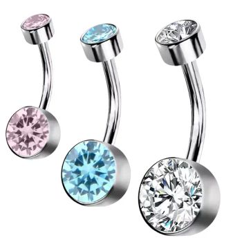 Wholesale Piercing Jewelry ASTM F136 Internally Threaded Titanium CZ Belly Button Navel Piercing - Dongguan Jiang Titanium Jewelry Co., LTD - China