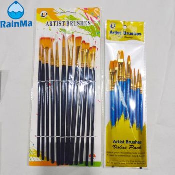 Nylon Hair Artist Painting Brushes Watercolor Plastic Handle Oil Paint Brushes - Ningbo Rainma Stationery Co., Limited. - China