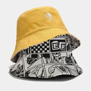 Wholesale Fashion Unisex Printed Fisherman Custom Printed Bucket Hats - Yancheng Yunqian Apparel Co.,Ltd - China