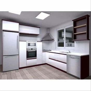 Wooden L Shape Modular Kitchen, Warranty: 1-5 Years Finish Gloss Material Wooden Warranty 1-5 Years Kitchen Shape L - Acme Enterprises - India
