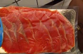 Trout Lightly salted fillet-slicing 100g - MAXIFISH LLC - Lithuania