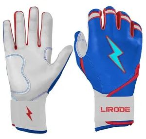 OEM Logo Design Long Cuff Goatskin Leather Baseball Batting Manufacturers Custom Kids Youth Men Training Softball Batting Gloves - Guangzhou Sanliansan Sports Goods Co., Ltd. - China
