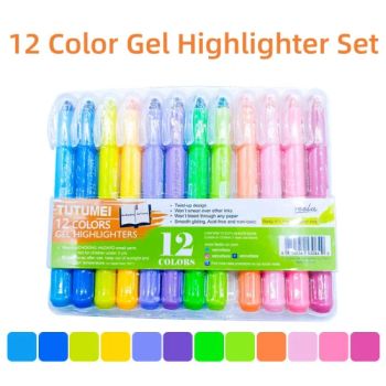 12 Colors Gel Highlighters Washable Bible Highlighter Stick for Toddlers, Non-Toxic Twistable Highlighter Set in Shrink Package - Qingdao Lincoler Trade Co., LTD. - China