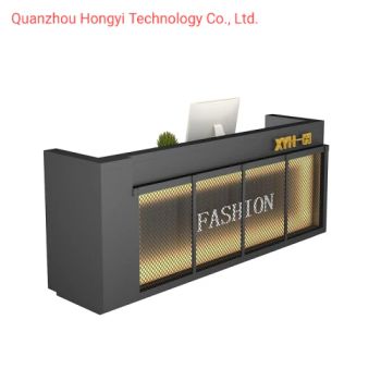 Creative Stainless Steel Checkout Counter for Sale Receptions Desk with Pegboard for Retail Checkout Counter - Quanzhou Hongyi Technology Co., Ltd. - China