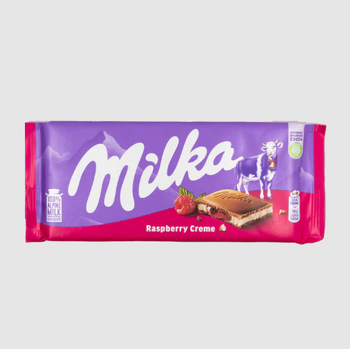 Wholesale Supply Milka Raspberry Creme Chocolate Bar 100g Features Gluten-Free Sweetener Cane Sugar, Honey Cocoa Content > 50 % - 70 % - Exigentelaxia Unipessoal Lda - Portugal