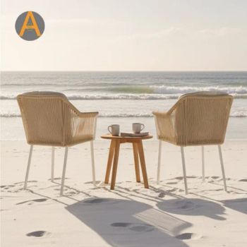 Rope Woven Design Restaurant Deep Seating Outdoor Dining Chair with Cushion for Balcony Living Room Hotel Garden - Foshan Artsun Furniture Co., Ltd. - China