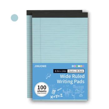 Legal Pad Writing Pads 8.3 * 14inch (21 * 35.5cm) Wide Ruled with Sturdy Back Purple 2-Pack (50Sheets/Pad) 80g Paper - Jinjiang Chendai Yilai Craft Company - China