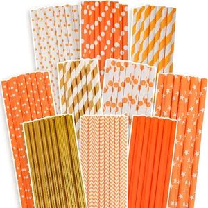 Gold Orange Straws for Drinking Disposable Straws Bulk Packing Manufacturer - XIAMEN TEAMWORK PACK LIMITED - China