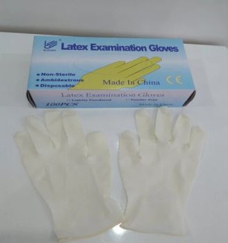 White Non Sterile Disposable Latex Examination Gloves Powder Free Examining Glove - Anhui Jinye Industrial Co., Ltd. - China