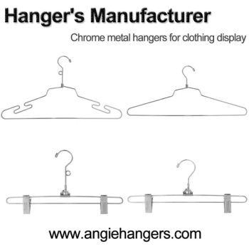High-Quality Metal Wire Clothes Hangers with Clips of Chrome Finish in Silver/Golden/Rose Gold Color for Shirt/Coat/Suit and Other Garment Display - Angie Hangers Co., Ltd - China