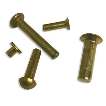 Solid Brass Rivets Color Golden Diameter 2 mm Head Shape Round Packaging Type Box Surface Treatment Polished Usage/Application - Vallabh Techtex Incs - India