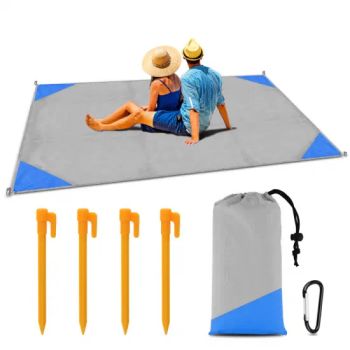 Factory Wholesale Large Beach Blanket Sand Blanket Sand Proof Waterproof Beach Picnic Camping Pocket Blanket - Ningbo ZNZ Leisure Products Co., Ltd. - China
