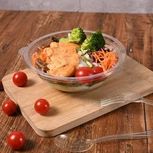 Leak Resistant Transparent Disposable Plastic Round RPET Salad Bowl 770cc - Dongyang Kaida Plastics Co., Ltd - China
