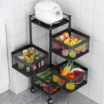 Multi-Layer Rotatable Storage Cart Vegetable Shelf Kitchen Rotating Storage Rack - Guangzhou Aemaxx Household Products Co., Ltd. - China