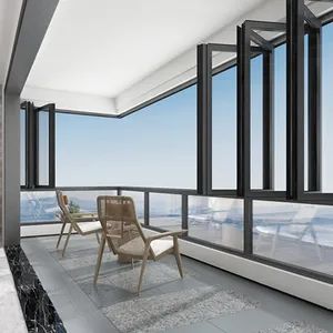 High Efficiency Aluminum Alloy Bi Folding Window Residential Homes Double Layer Glass Panels Window - FOSHAN SUNRAY WINDOWS LIMITED COMPANY - China