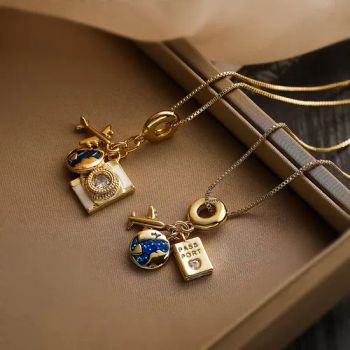 Top-Seller Fashion Sterling Silver Necklaces Airplane Passport pendant Galaxy Necklace - Putian Chengqiu Hui Trading Co., Ltd. - China